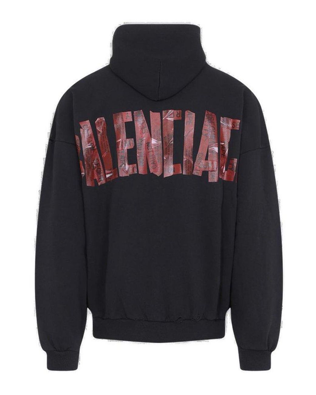 BALENCIAGA＊SECURITY TAPE LOGO ラージ ジップアップ HOODIE Men's Tacky Gold Zip-up Hoodie Regular Fit in Black