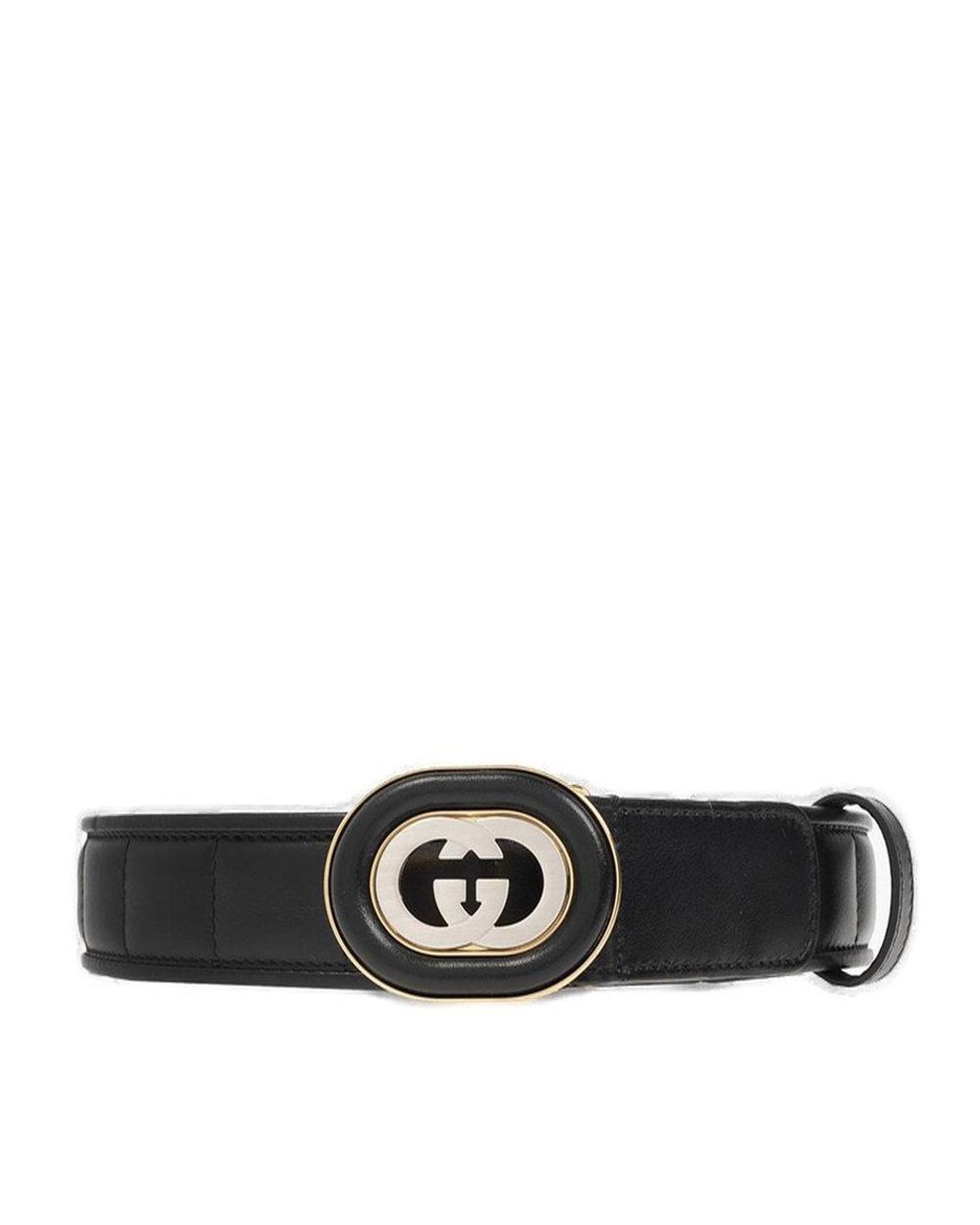Gucci GG Buckle Belt in Black | Lyst UK