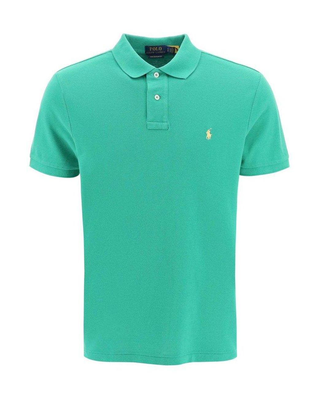 Polo Ralph Lauren Logo-embroidered Straight Hem Polo Shirt in Green for ...