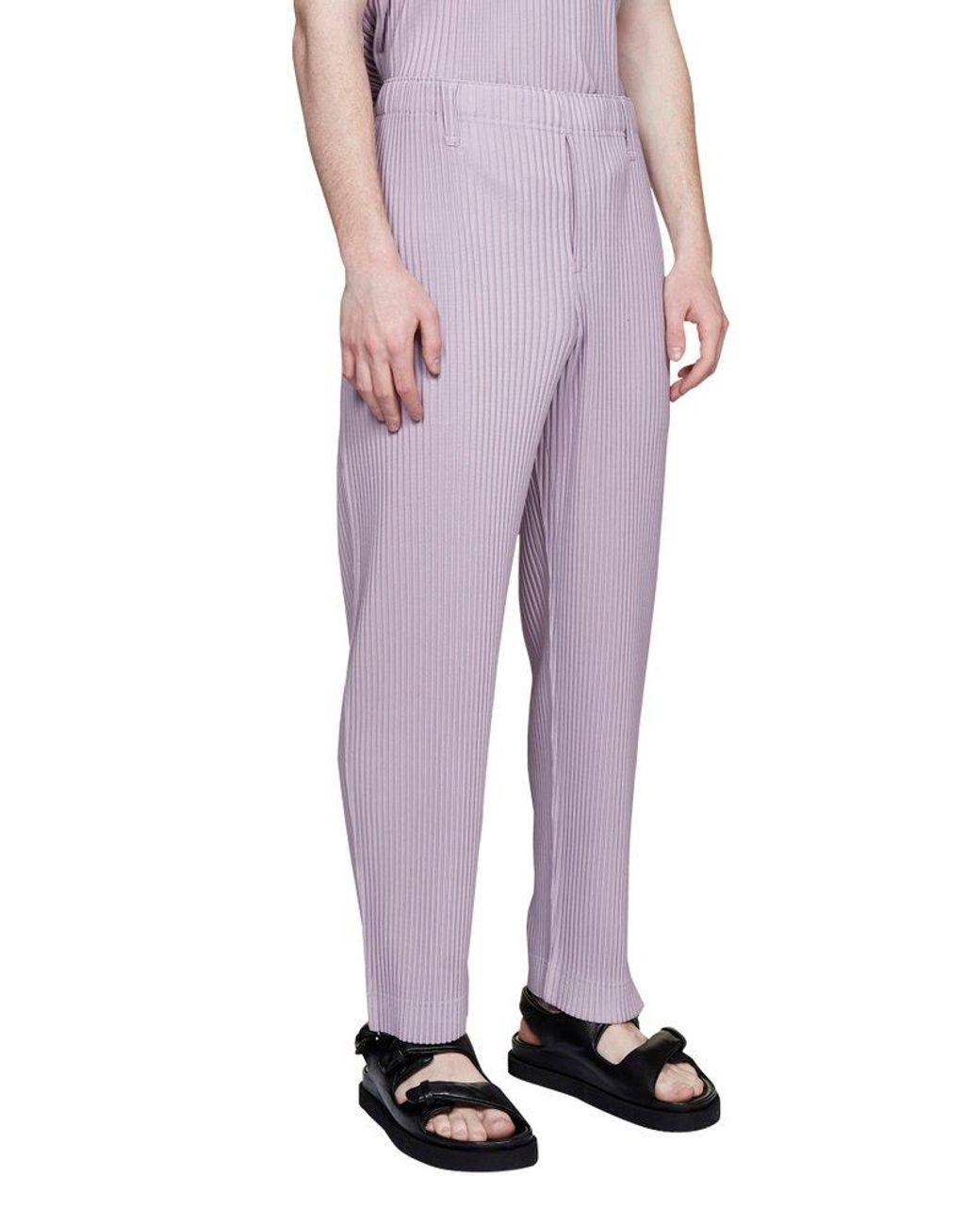 Homme Plissé Issey Miyake Elastic Waist Pleated Trousers in