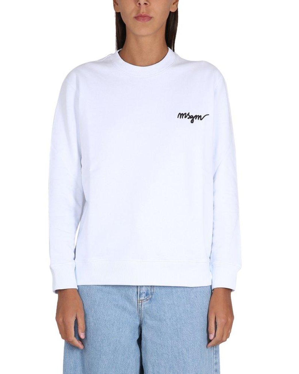 MSGM エム・エス・ジー・エム バイカラー ロゴ 長袖Tシャツ camping.com