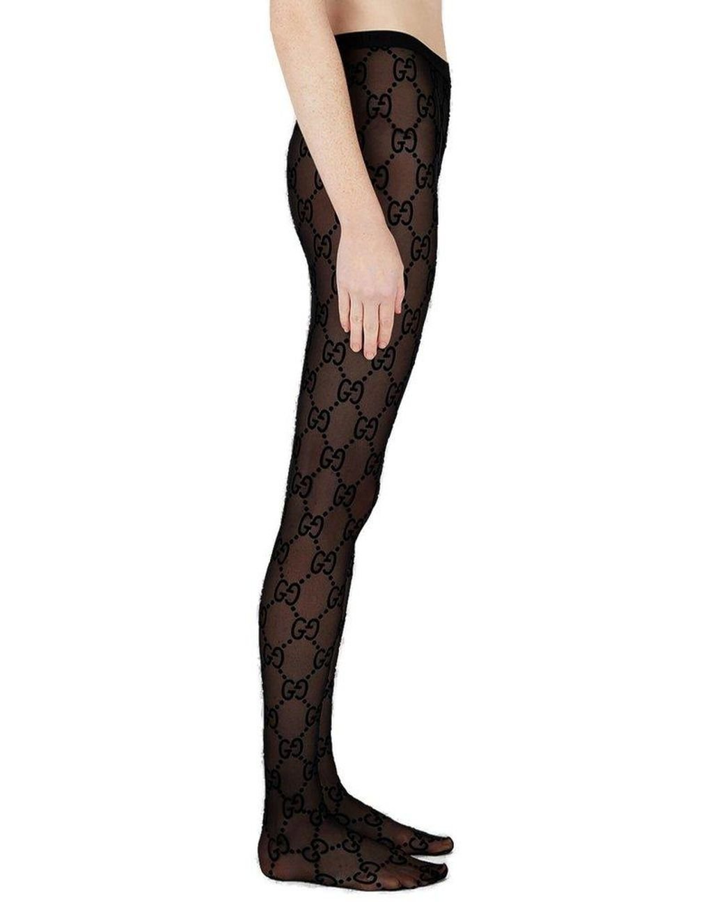 Gucci GG Patterned Sheer Tights in Black Lyst