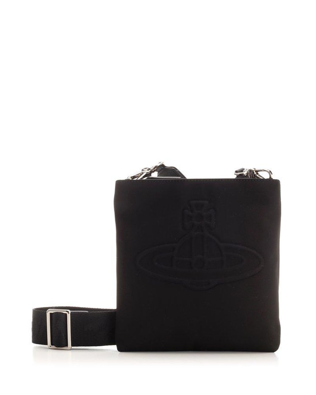 Vivienne Westwood Squire Square Logo Embossed Crossbody Bag in Black Lyst