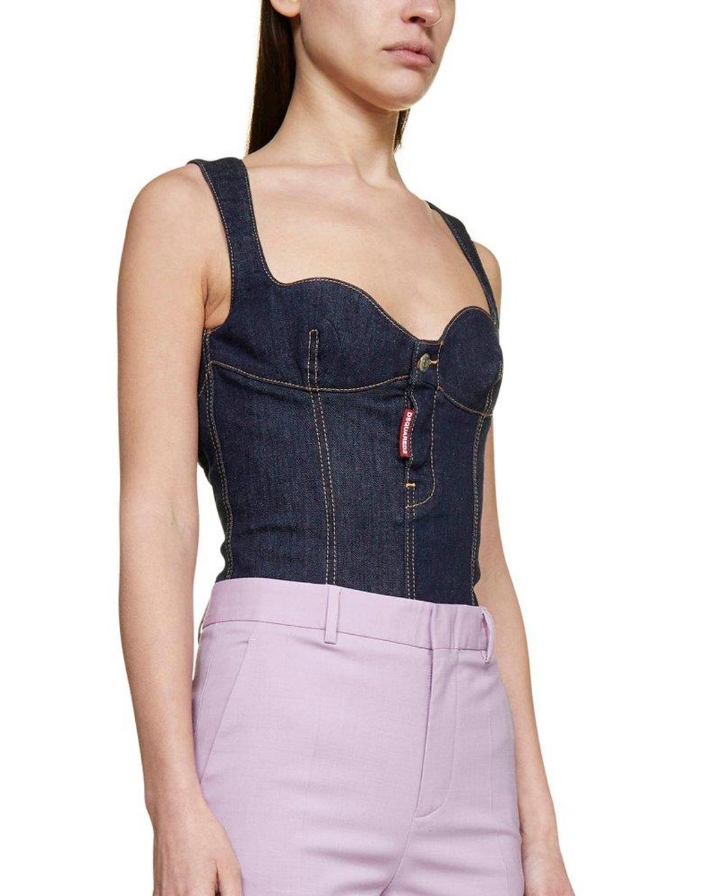 DSquared² Low-back Bustier Denim 