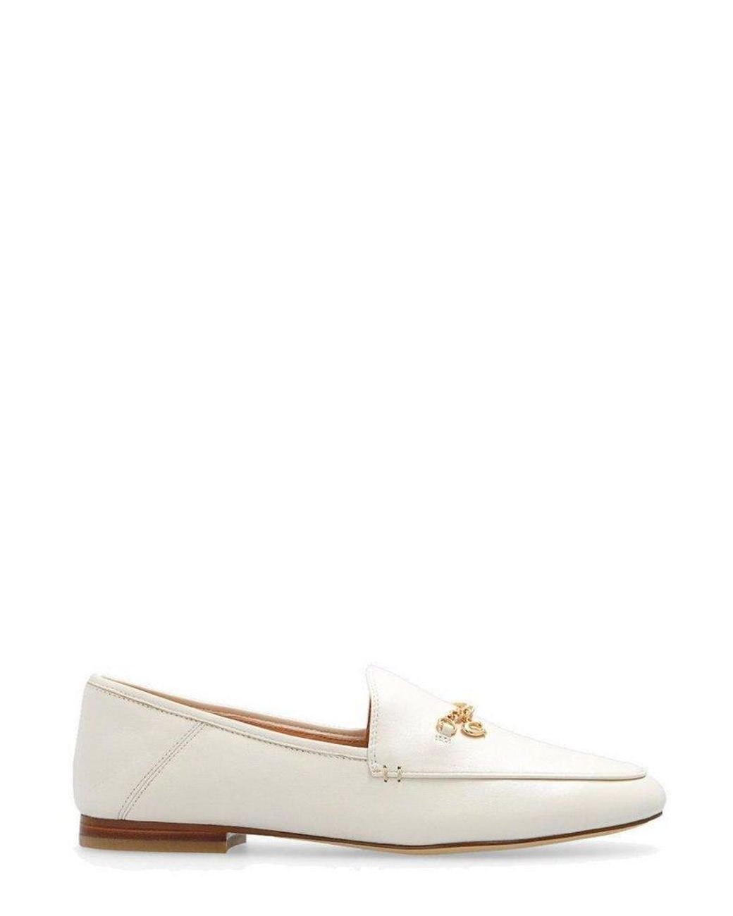 COACH Hanna Leather Loafers in White Lyst