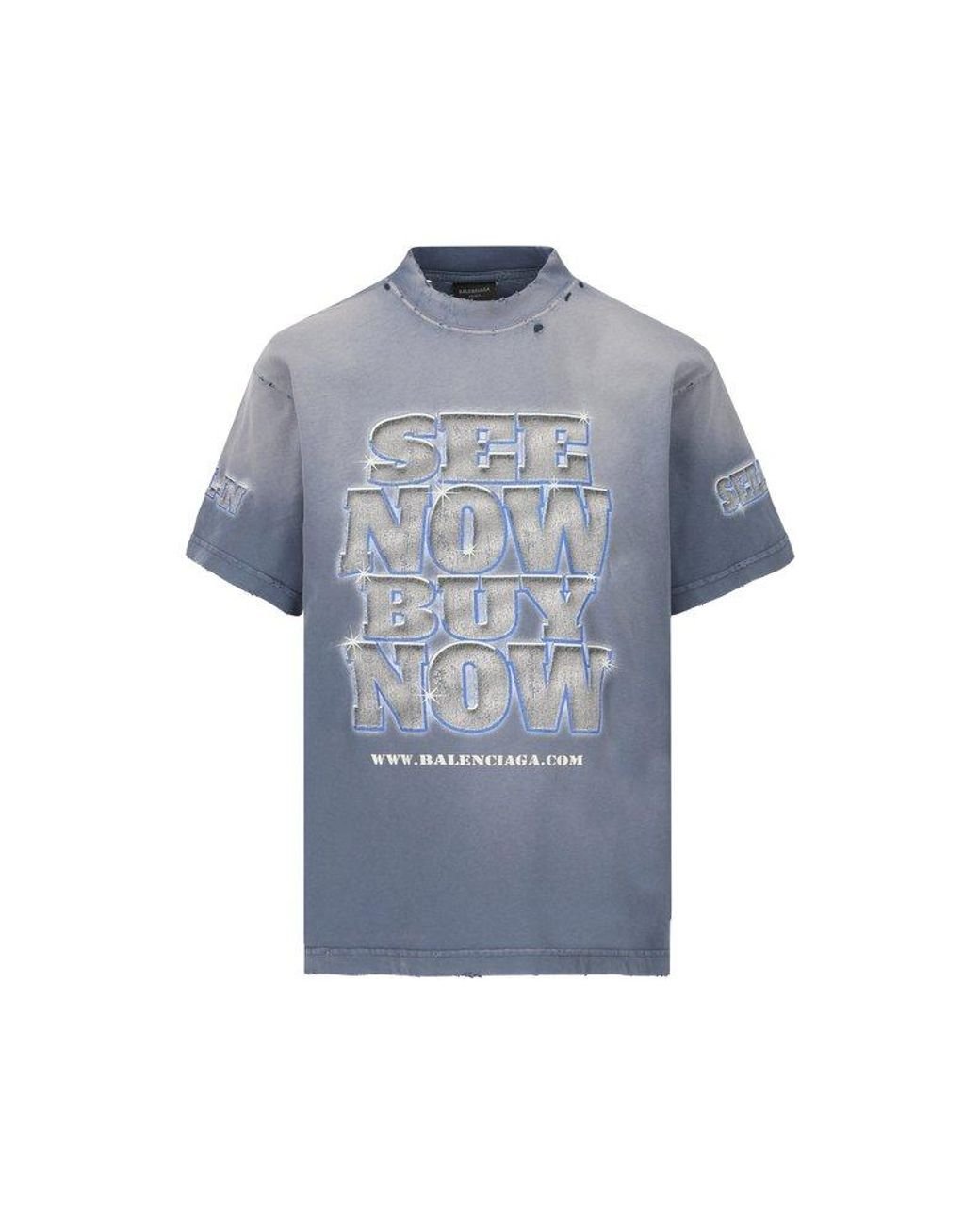 Balenciaga Snbn Distressed T shirt in Gray for Men Lyst
