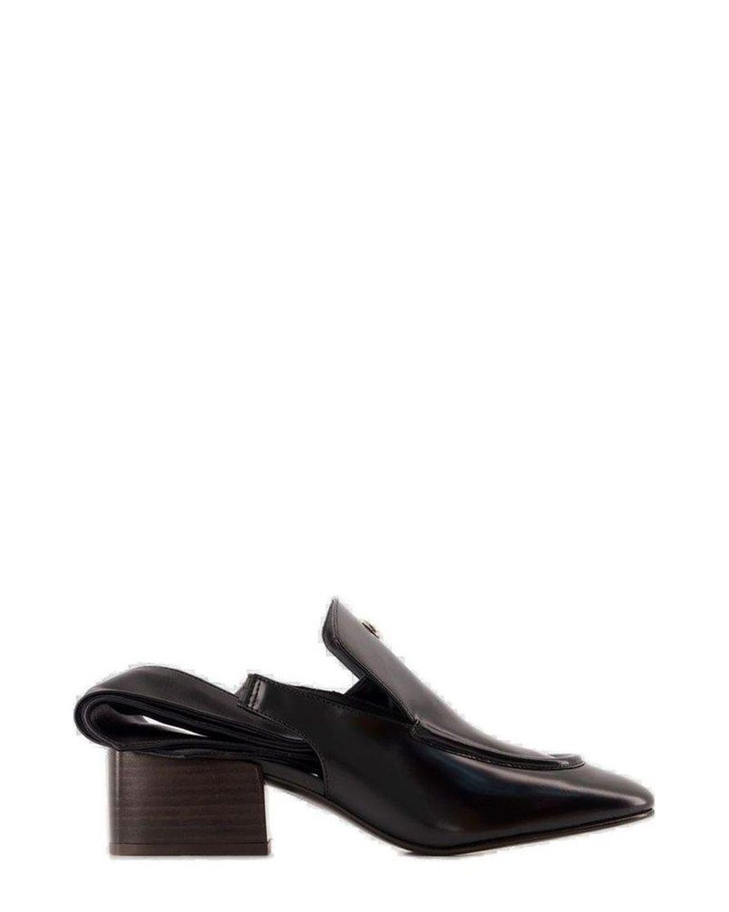 Coperni Logo Plaque Slingback Moccasins in Black | Lyst