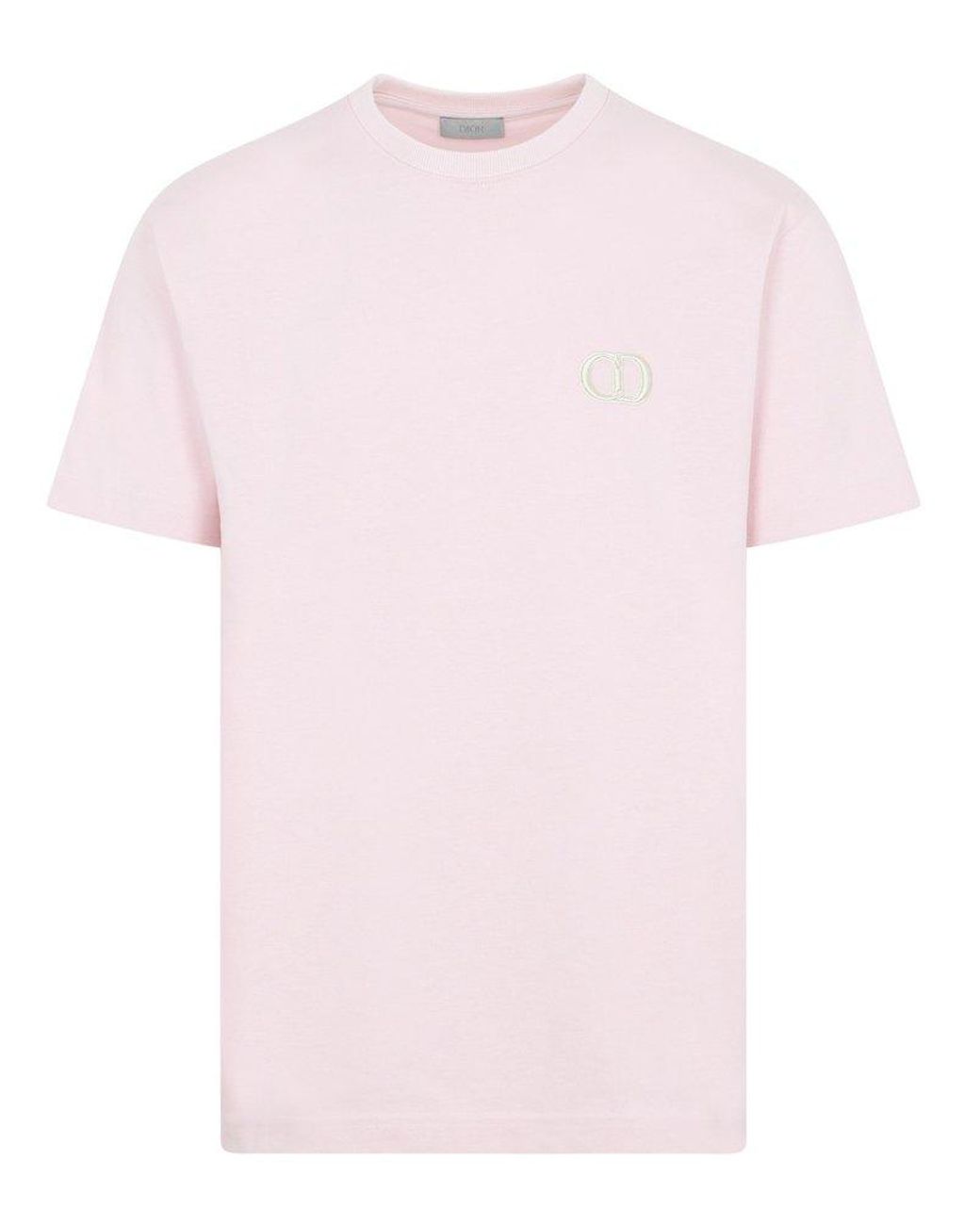 Dior Cd Embroidered Crewneck Tshirt in Pink for Men  Lyst