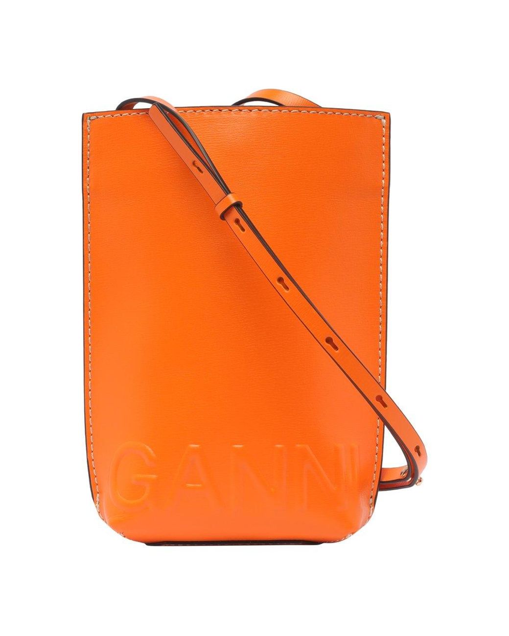 【GANNI】Mini Banner Logo Emboss Shoulder Bag/全国送料込み GANNI(ガニー)】 BANNER SMALL CROSSBODY BAG|allureville