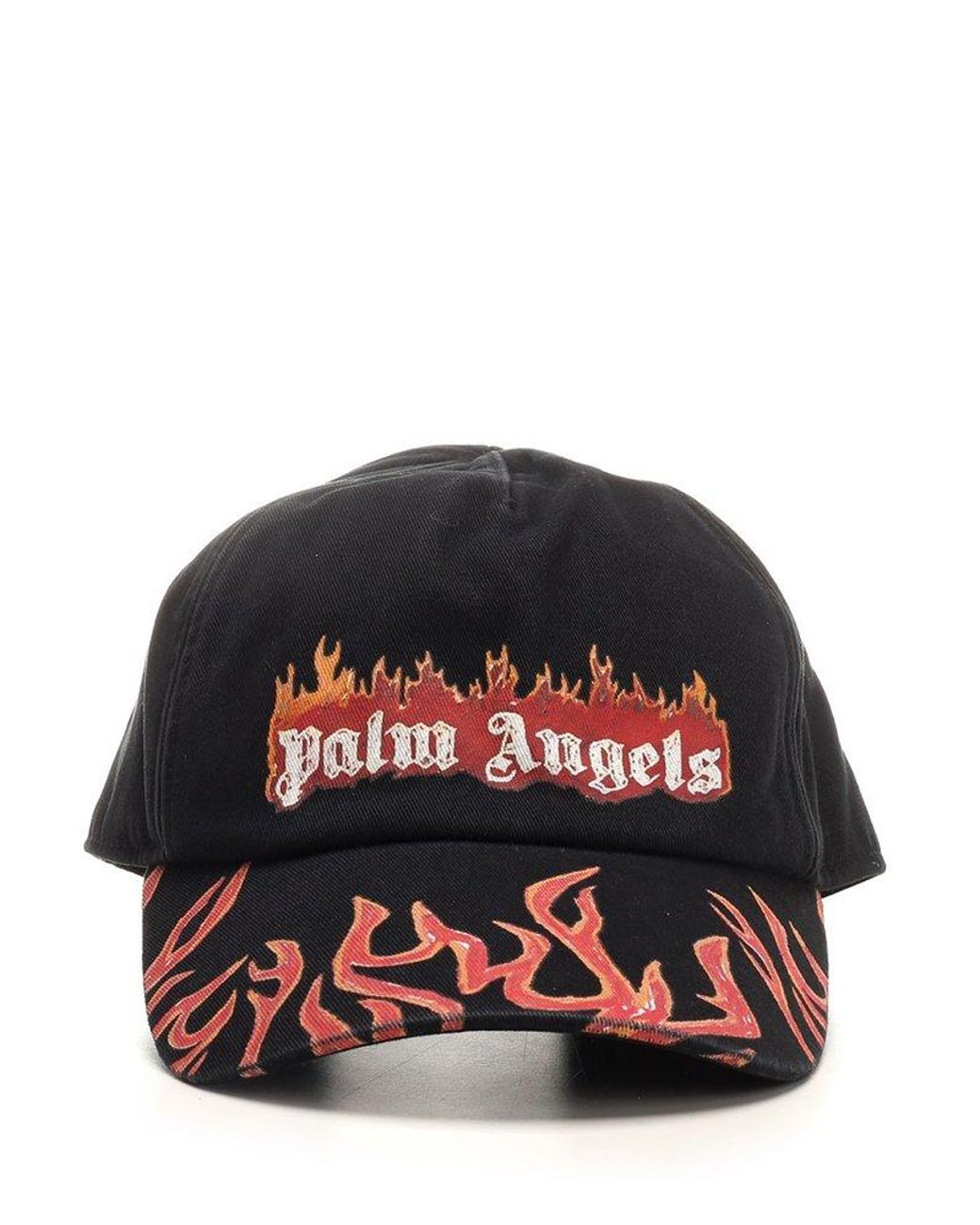 Palm Angels Baseball Hat With Palm Print in Black for Men