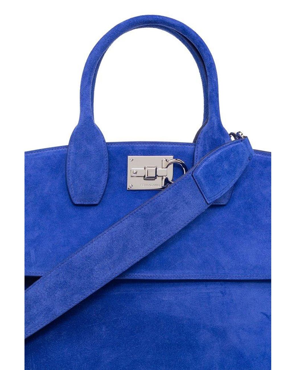 Ferragamo Women's ' Studio Soft Large' Shopper Bag - Blue - Totes