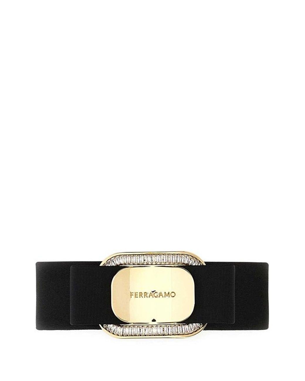 Ferragamo Salvatore Satin Hair Clip in Black | Lyst