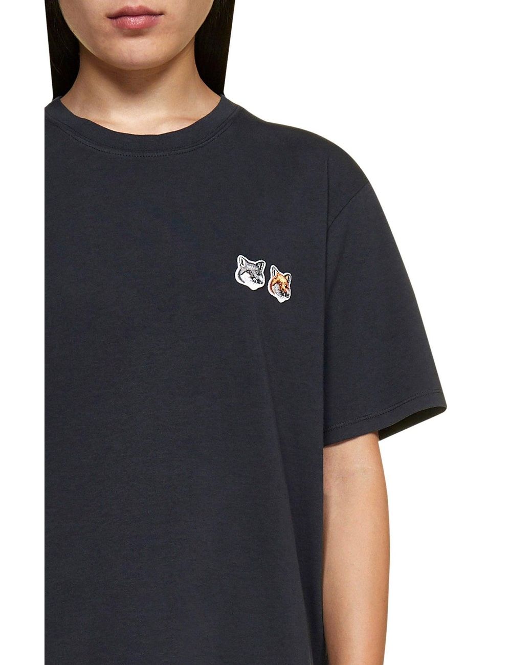 maison kitsuné double fox head patch tee