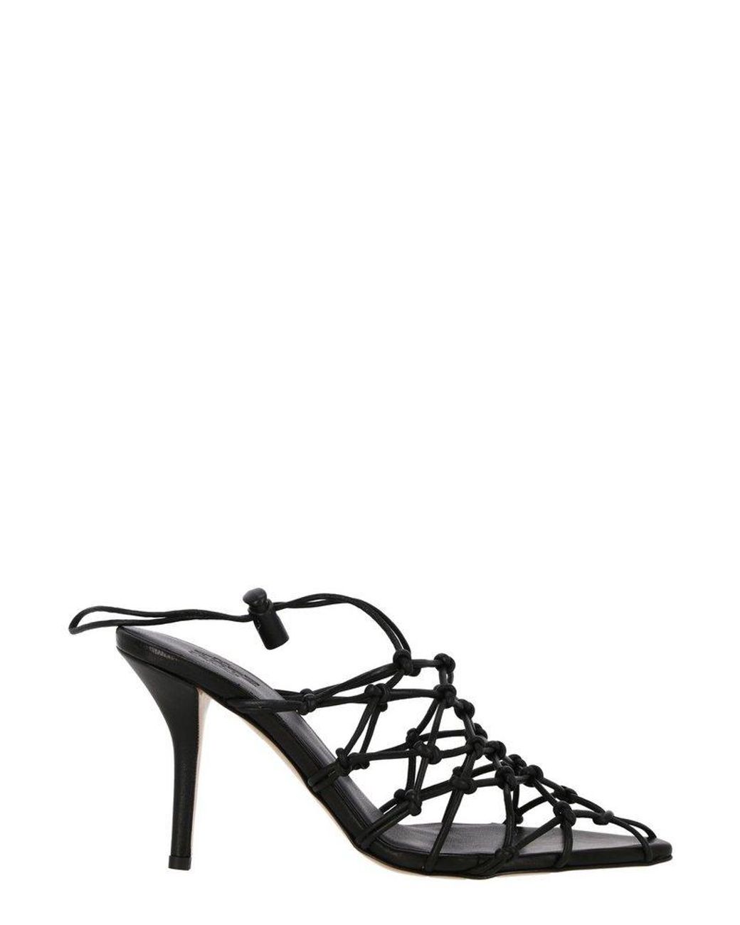 Gia Borghini Knot Detailed Pointed-toe Sandals in Black | Lyst UK