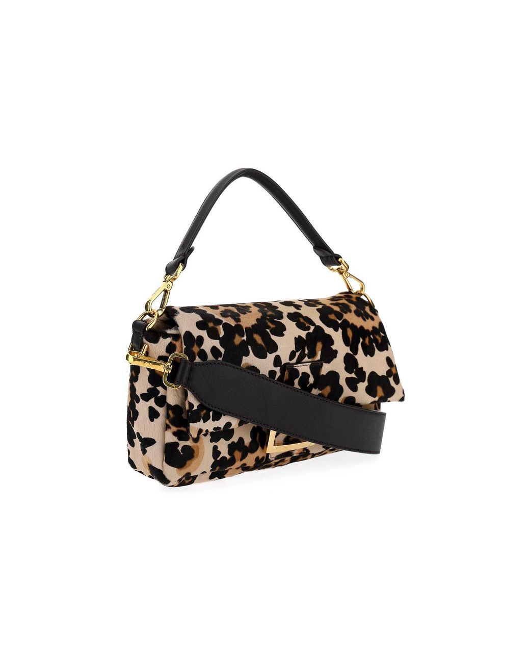 Fendi Baguette Leopard Print Shoulder Bag in Black | Lyst