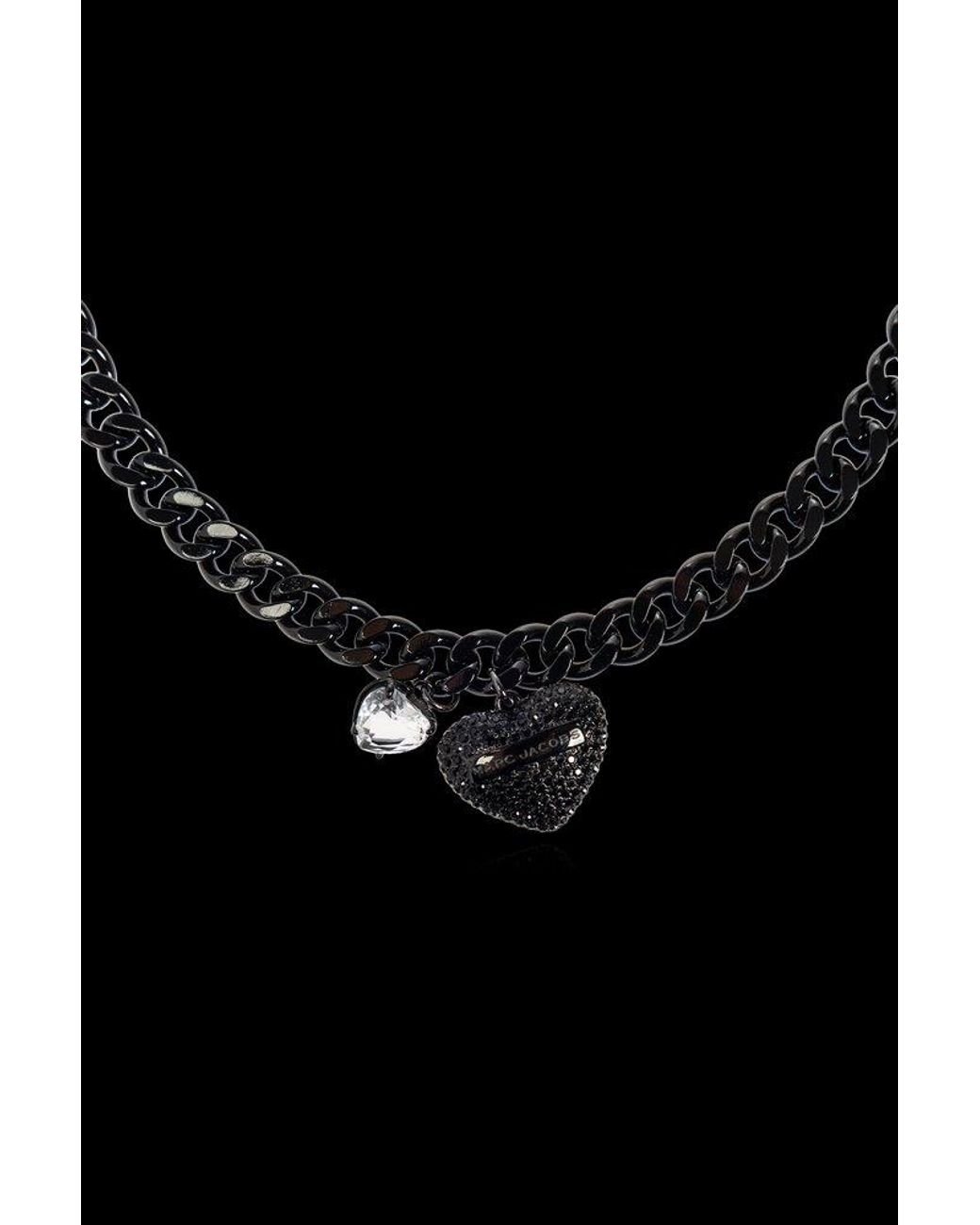 ネックレス・ペンダント Heart Balloon Pave Necklace - Marc Jacobs - l - Black The Heart Balloon Pave Necklace | Marc Jacobs | Official Site