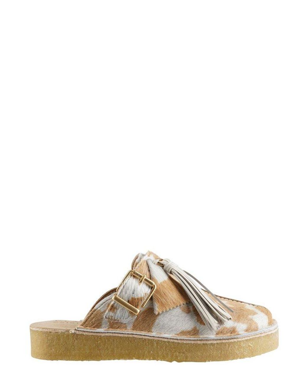 Clarks Leather Round Toe Slipon Mules in Brown Lyst UK