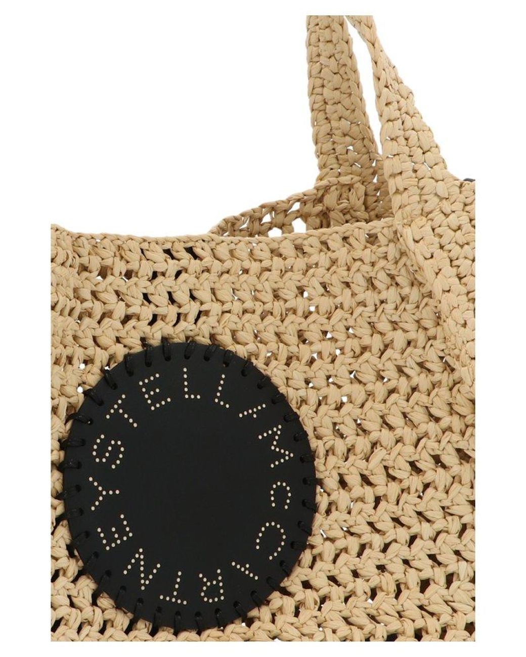 Stella McCartney Logo Patch Woven Tote Bag in Beige (Natural 