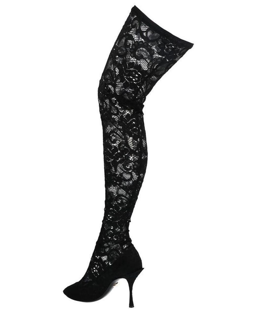 Dolce & Gabbana Lace-Up Thigh-High Boots - Red