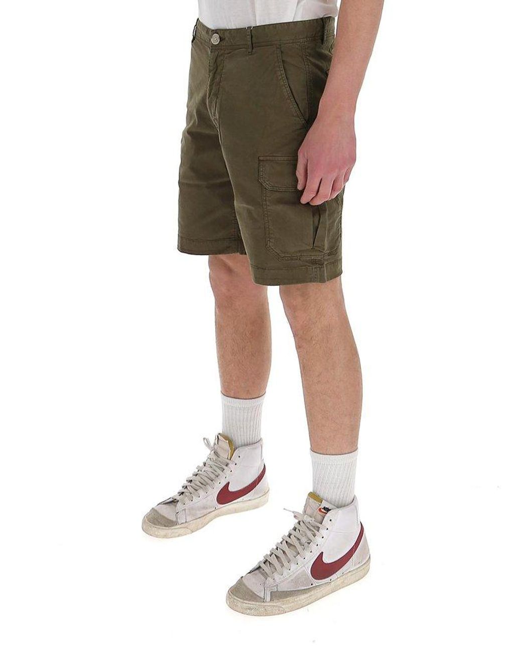 Woolrich Cotton Mid Rise Cargo Shorts 