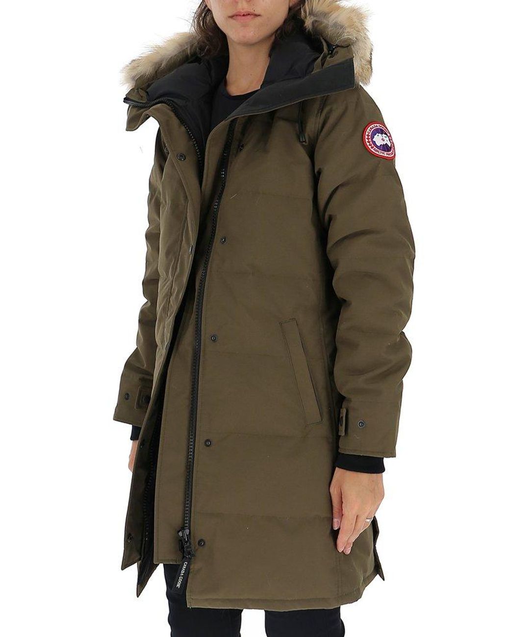 canada goose shelburne logo patch parka