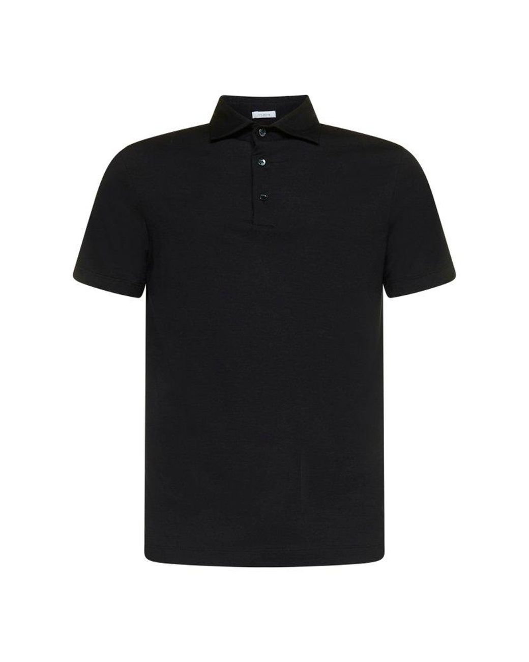 Malo Cotton Straight Hem Classic Polo Shirt in Black for Men | Lyst