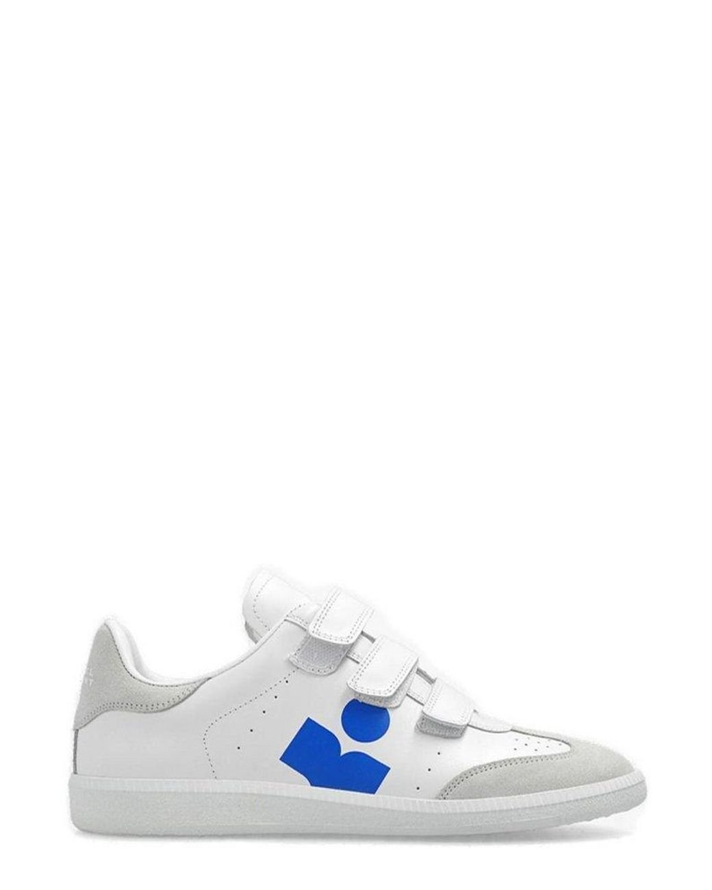 Isabel Marant Beth Logo Printed Touch-strap Sneakers in White | Lyst