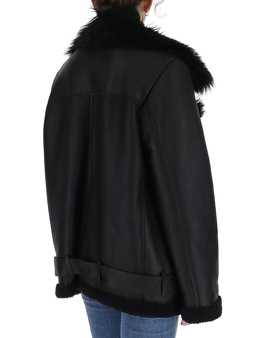 aviator jacket white fur