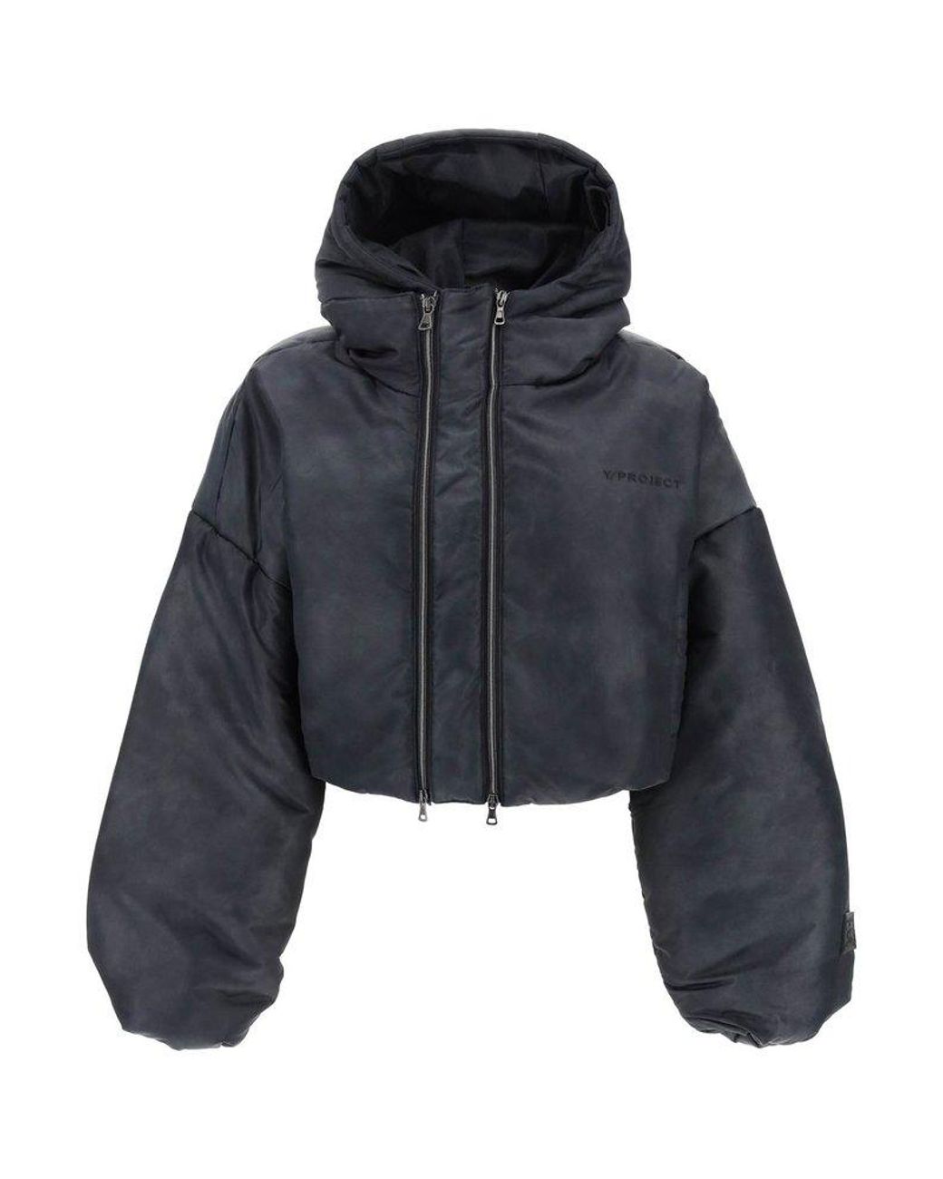 Y. Project Double Collar Cropped Puffer Jacket in Blue | Lyst Y. Project Double Collar Cropped Puffer Jacket in Blue | Lyst