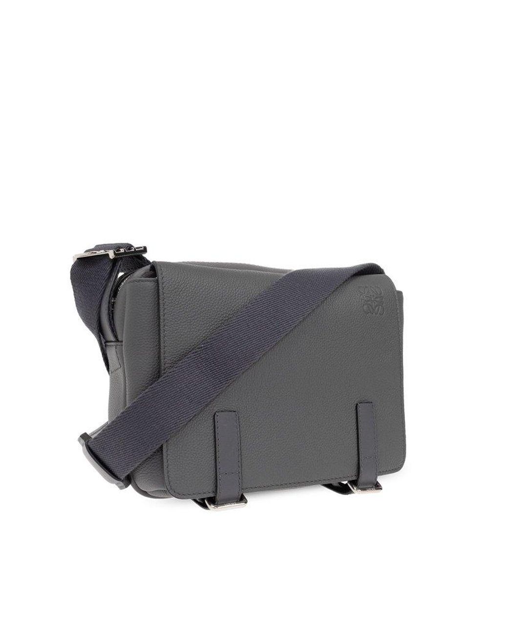 XS Military messenger bag in soft grained calfskin Anthracite - LOEWE