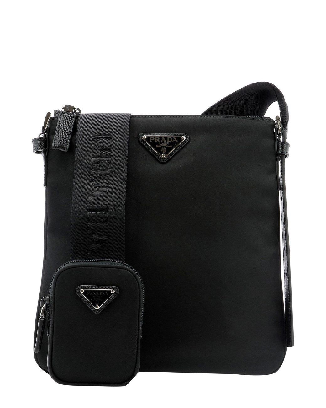 Prada Synthetic Re-nylon Pouch Shoulder Bag in Black for Men - Lyst