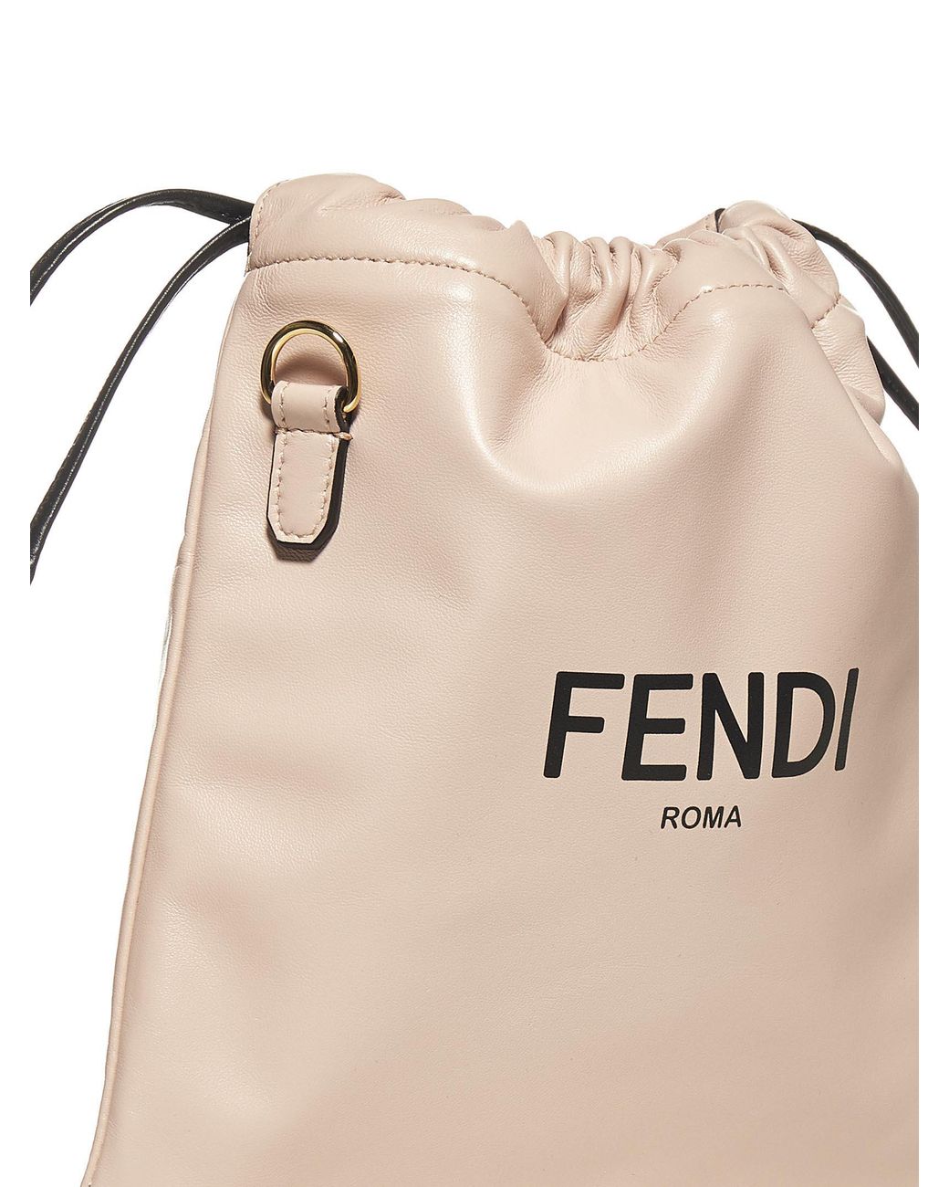 Fendi Logo Printed Drawstring Bag in Pink Lyst