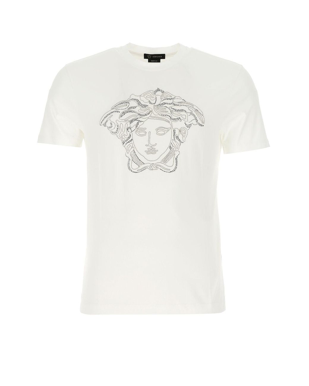 Versace Cotton Embellished Medusa T-shirt in White for Men - Lyst