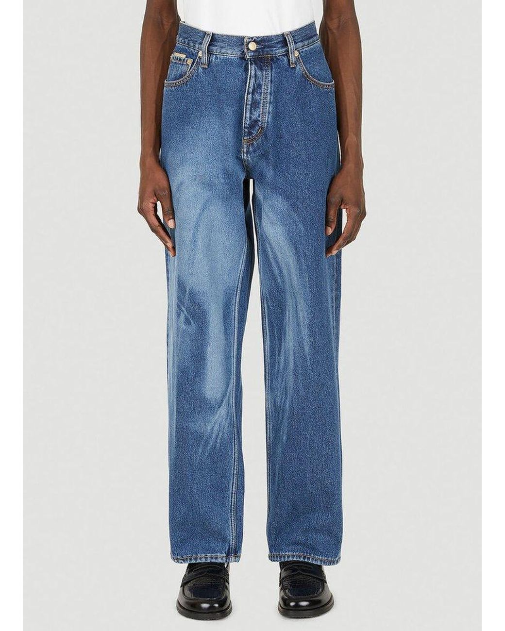 Eytys Benz Laser Stonewashed Jeans in Blue | Lyst