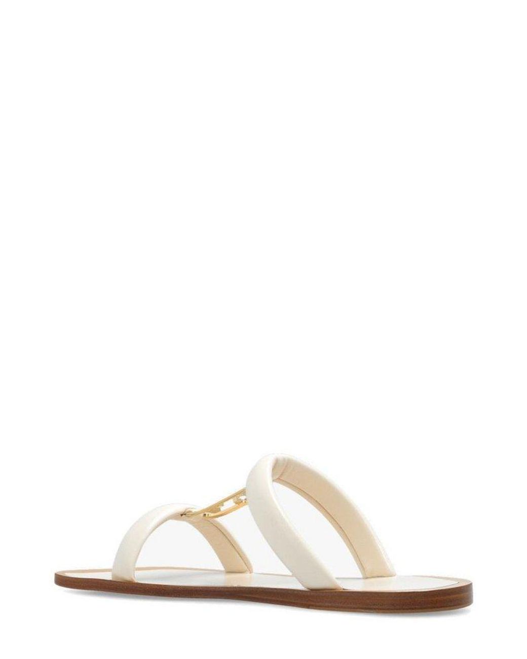 Fendi O'lock Slip-on Sandals in White | Lyst