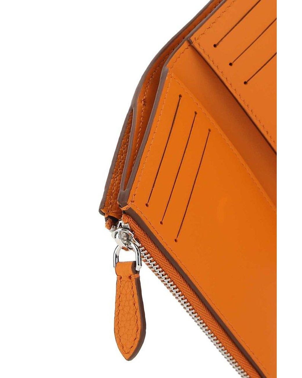 Burberry Orange Leather Wallet Lyst