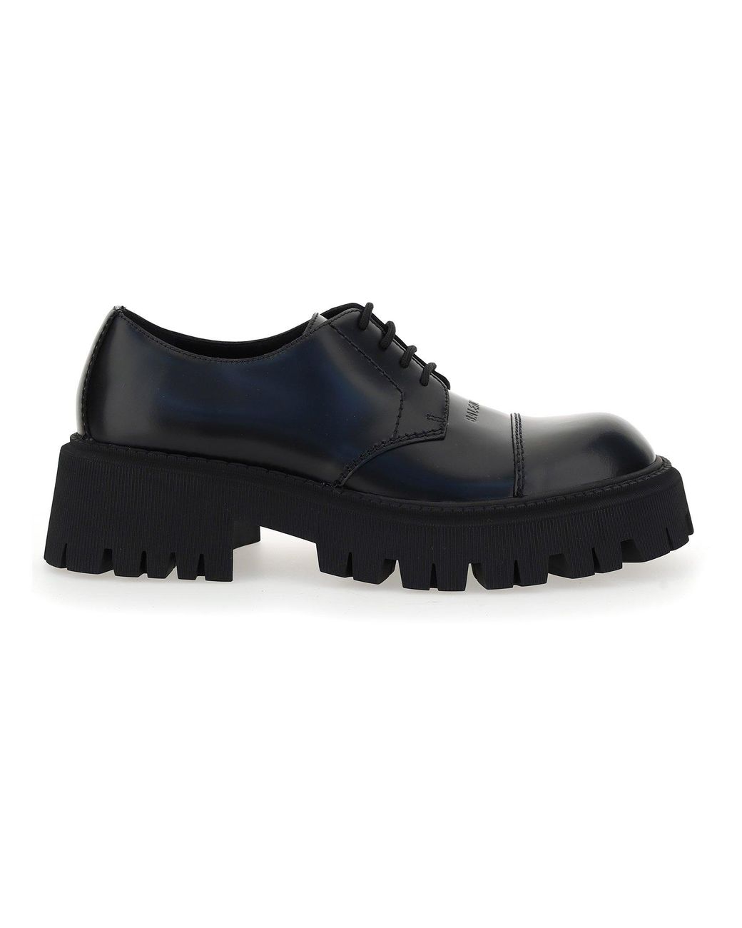 Balenciaga Leather Tractor Derby Shoes in Black for Men | Lyst