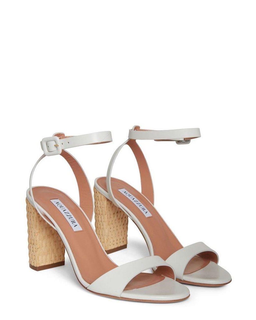 サンダル・ミュール AQUAZZURA 'Sunseeker' sandals White Aquazzura Sunseeker Leather Ankle-Strap Sandals | Neiman Marcus