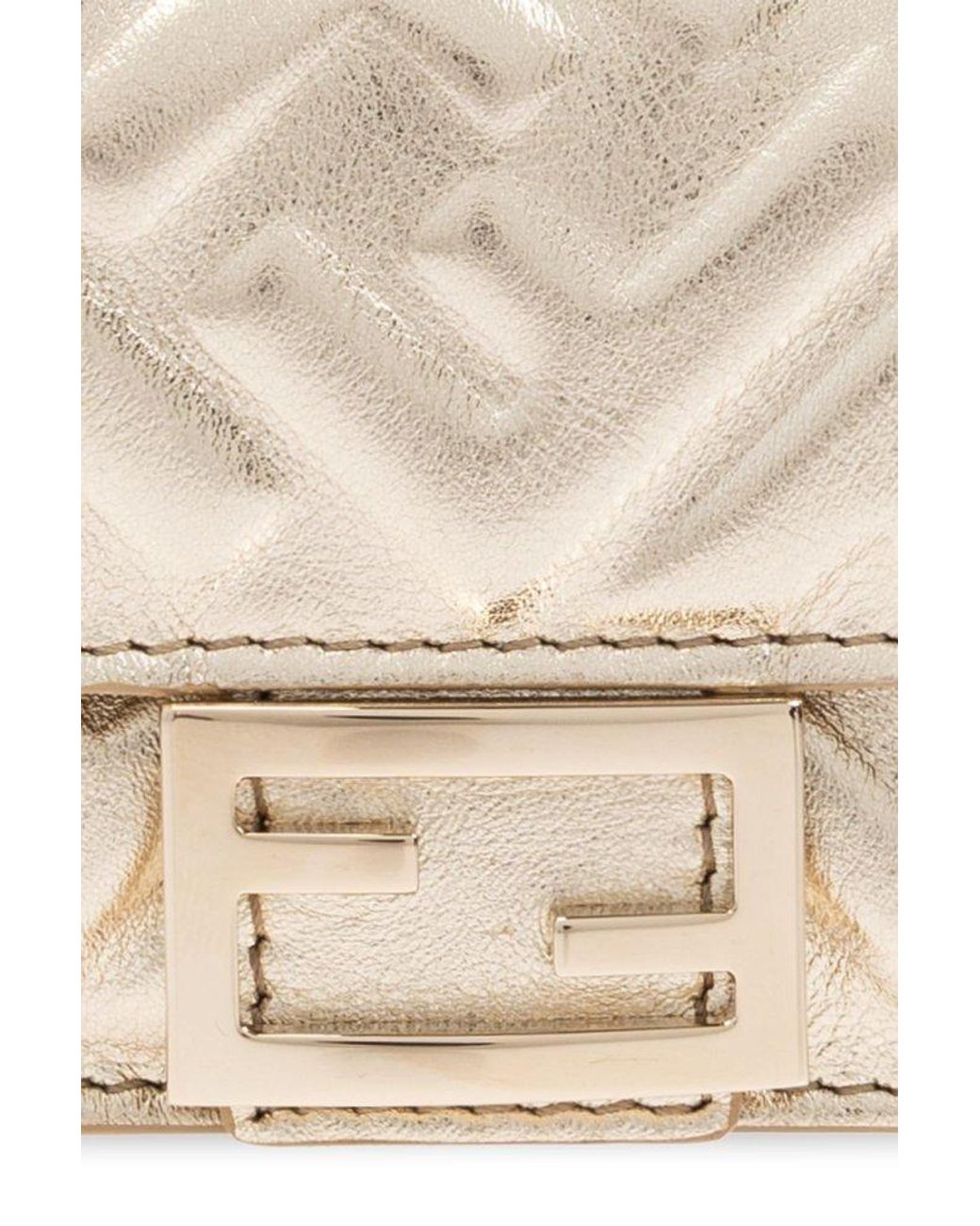 Fendi Baguette Micro Trifold Wallet in Natural | Lyst Canada