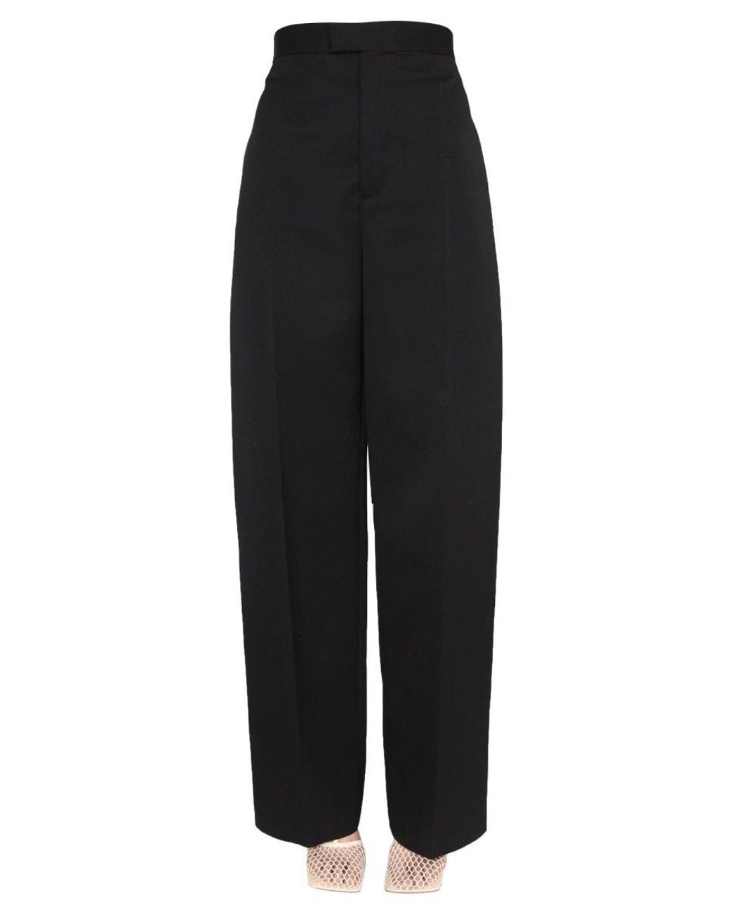 Bottega Veneta Wool Wide-leg Trousers in Black - Save 19% - Lyst