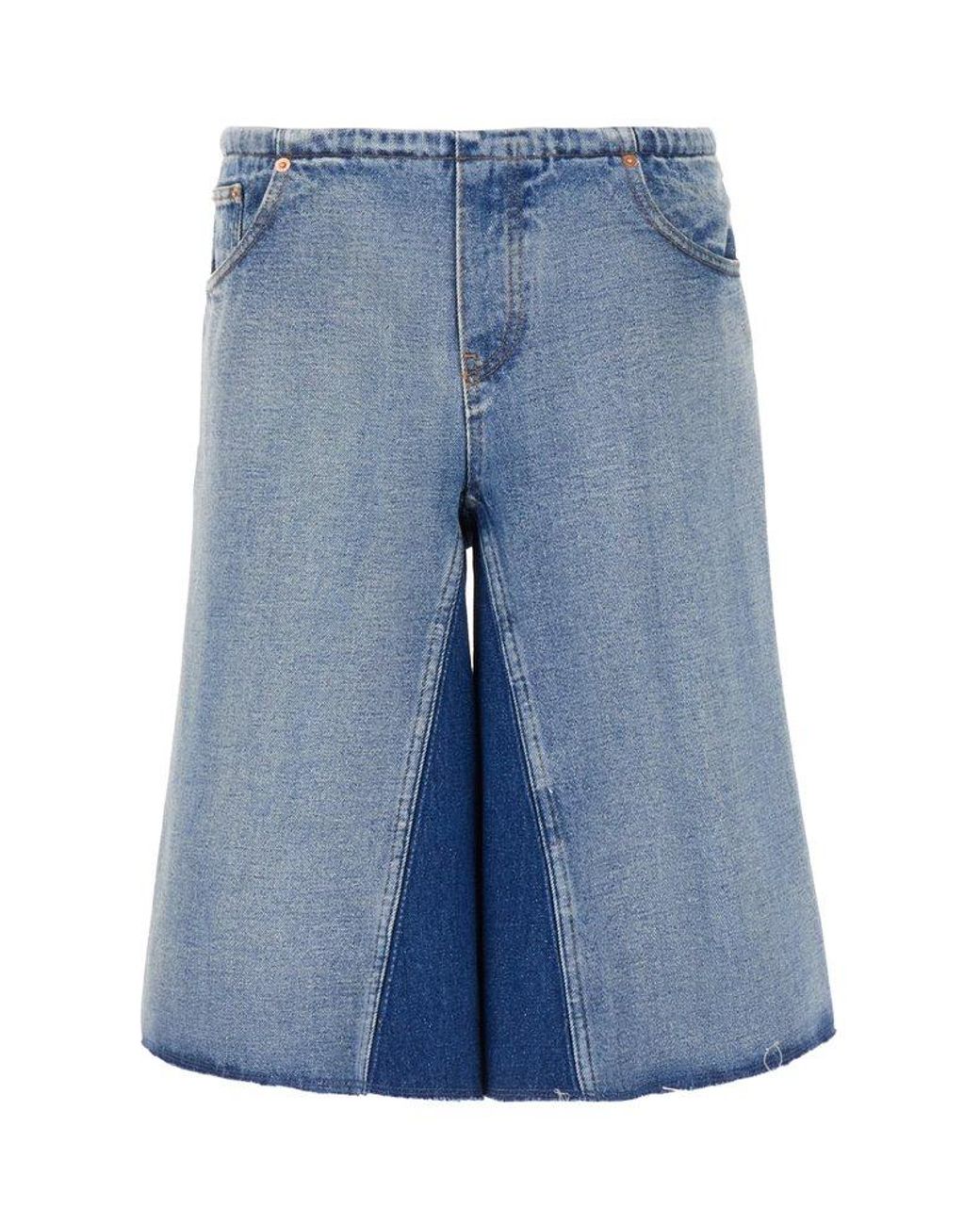 MM6 by Maison Martin Margiela Frayed Hem Oversized Denim Shorts in