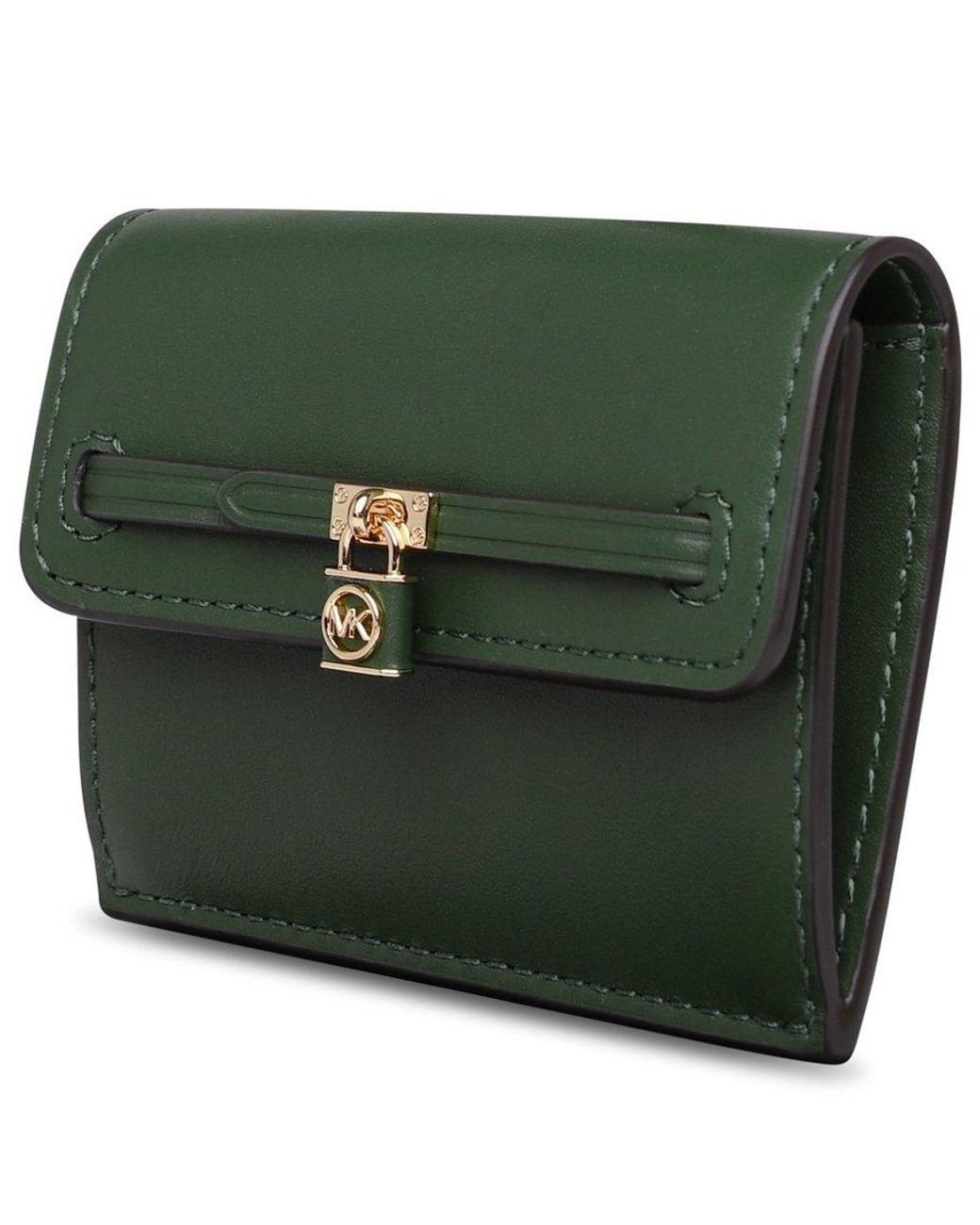 MICHAEL Michael Kors Hamilton Green Leather Wallet Lyst UK