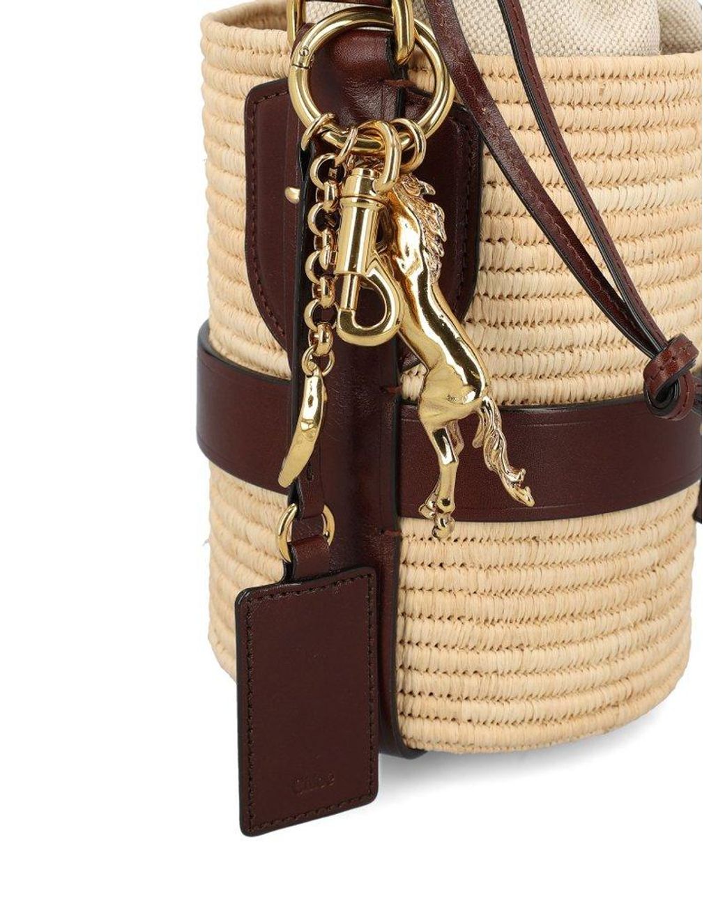 トートバッグ Chloe Tote bag Kerala 25 in raffia and brown leather Chloé Tote bag Kerala 25 in raffia and brown leather