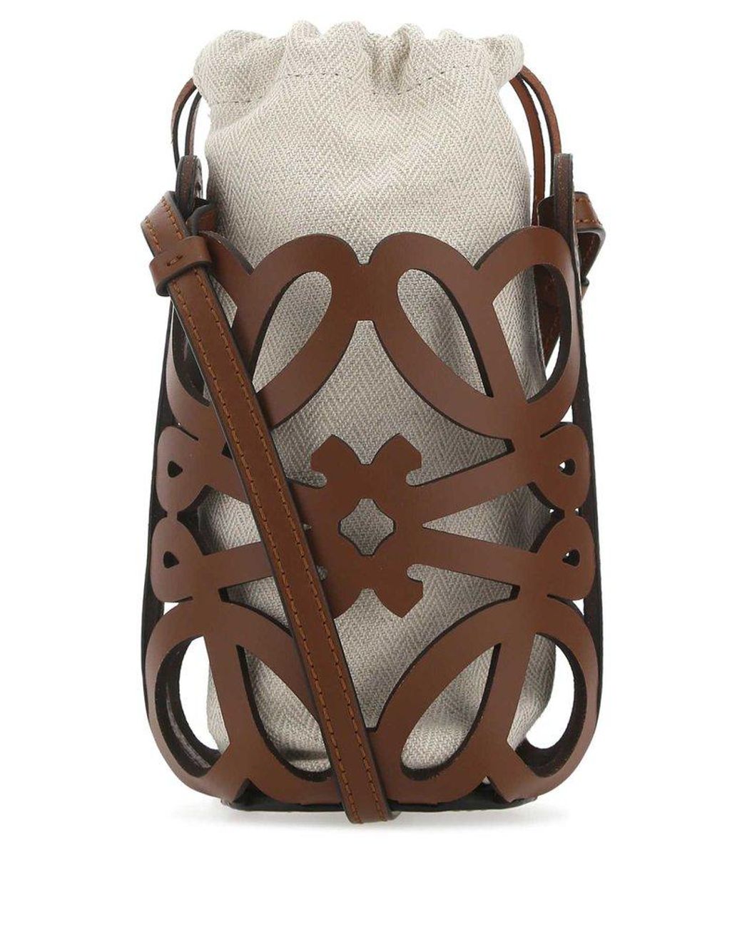 Loewe Anagram Cut out Detailed Bucket Bag in Brown Lyst