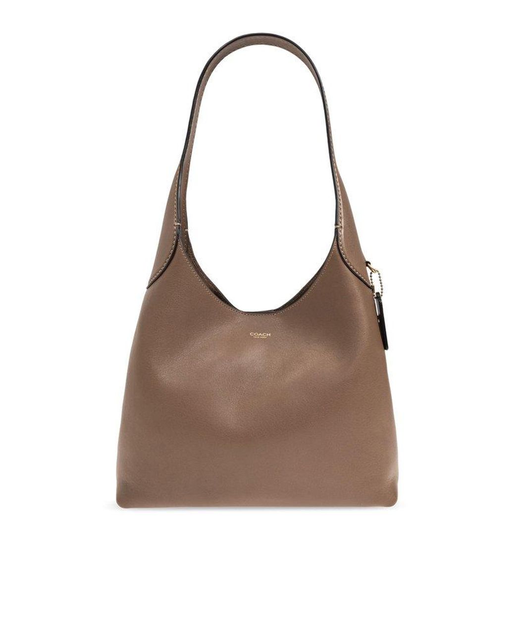 COACH Brooklyn 28 Logo Detailed Shoulder Bag in Brown Lyst