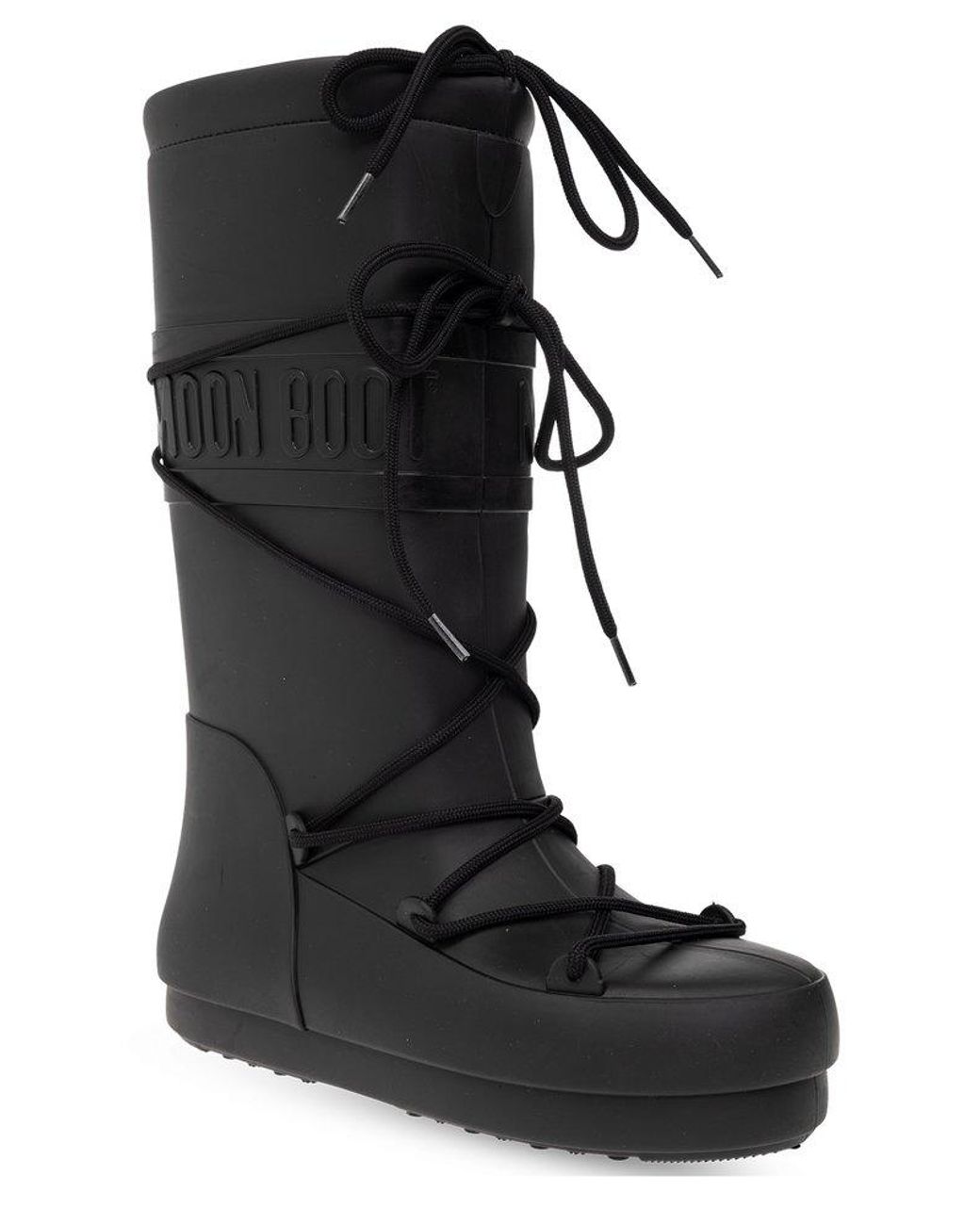 Moon Boot Laceup Rain Waterrepellent Boots in Black Lyst