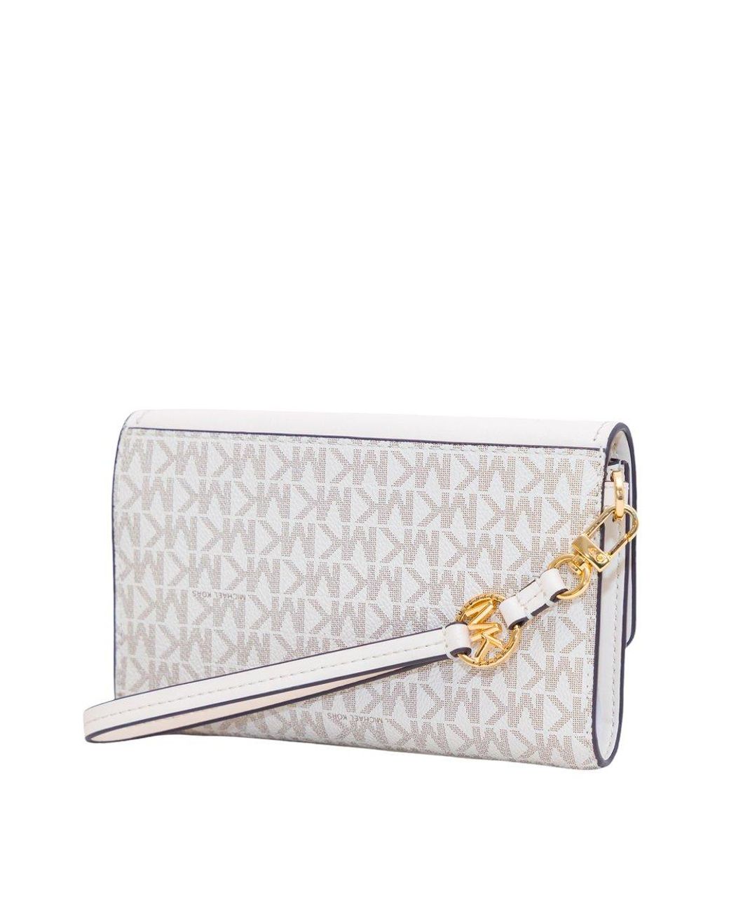 MICHAEL Michael Kors Logo Plaque Wristlet Wallet in White Lyst UK