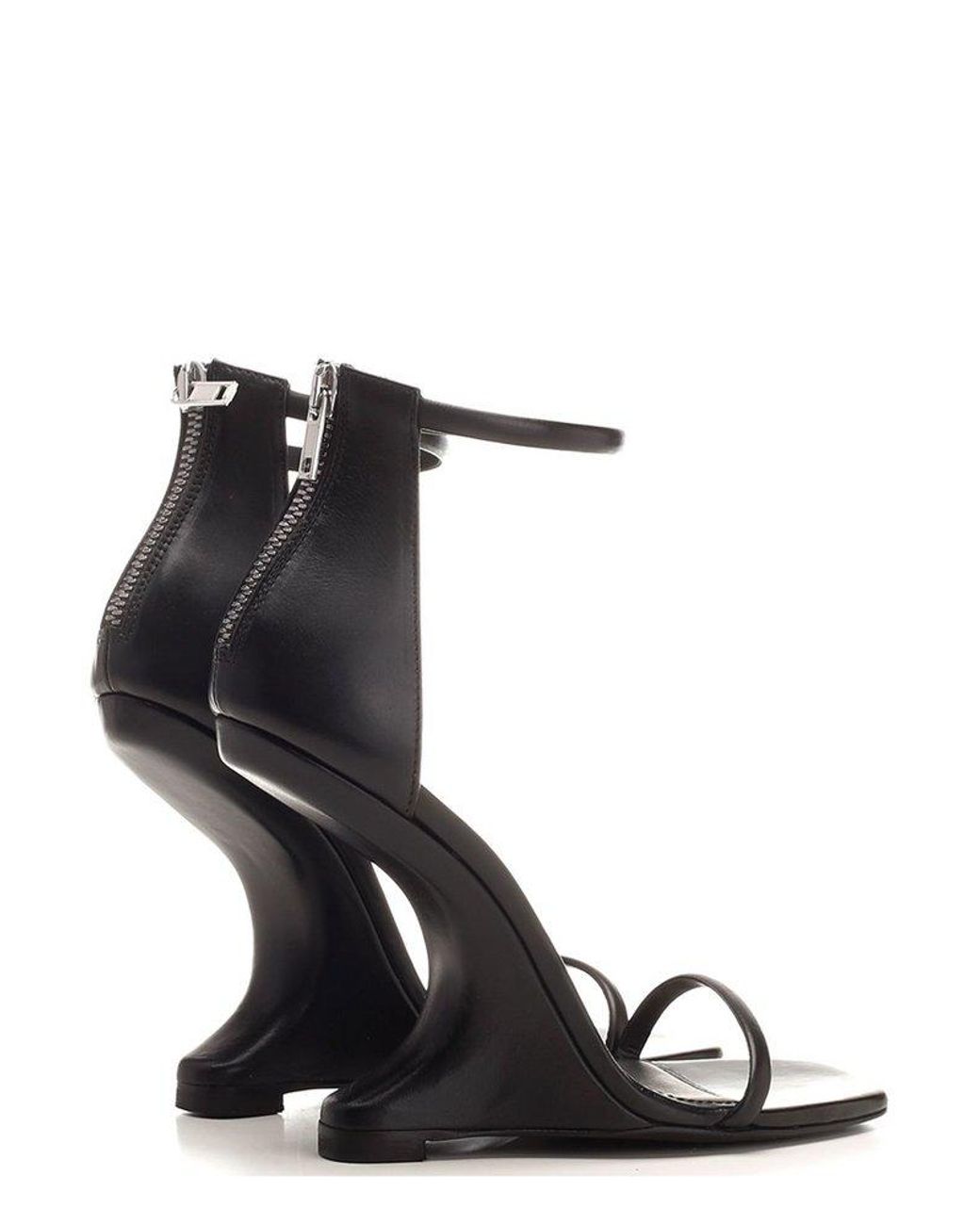 【RICK OWENS】ブラック Hollywood Cantilever 8 ヒールサンダル RICK OWENS】ブラック Hollywood Cantilever 8 ヒールサンダル