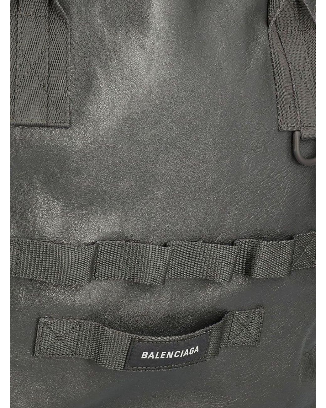 Balenciaga Army Logo Patch Medium Tote Bag in Gray for Men