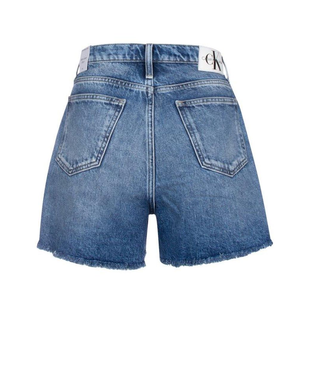 Calvin Klein Mom Distressed Denim Shorts in Blue | Lyst